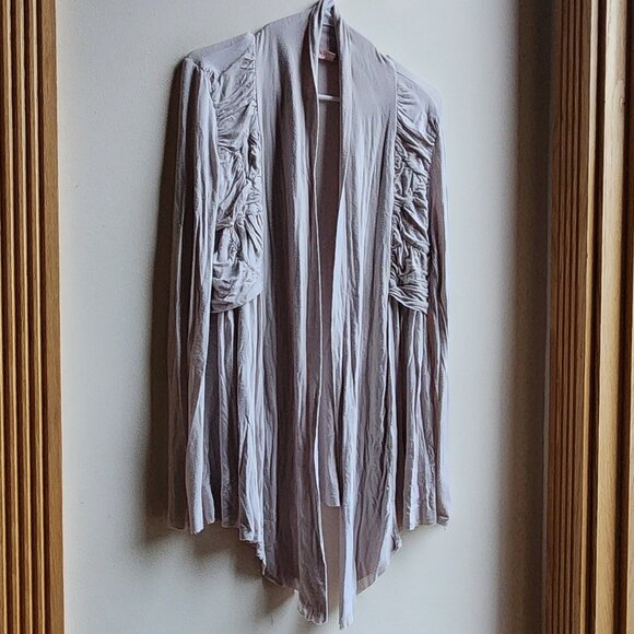 Philosophy Light Gray Open Jersey Cardigan Size Small - Picture 4 of 14
